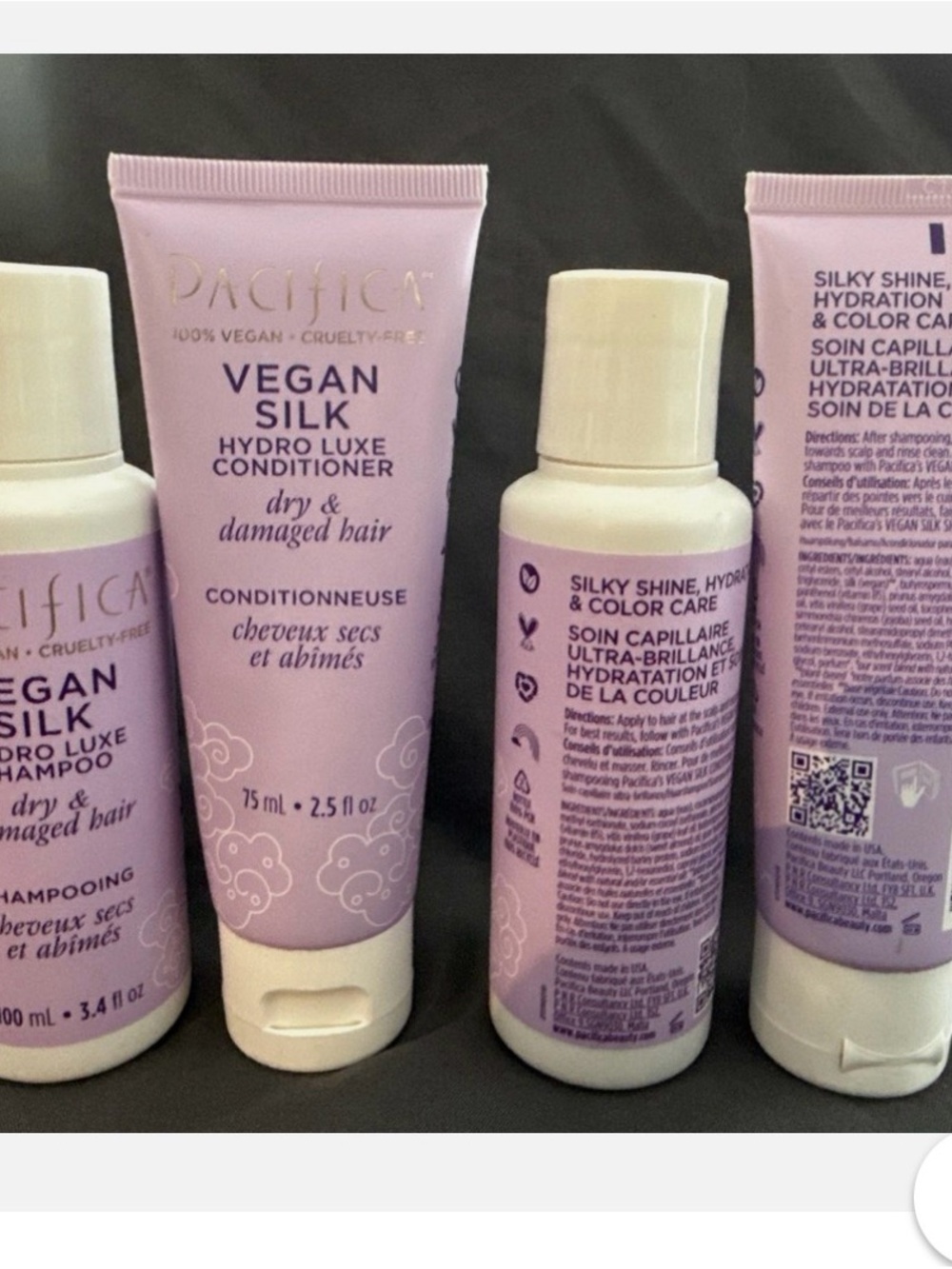 Pacifica Vegan Silk Hydro-Luxe Conditioner - 2 shampoos and 2 conditioners